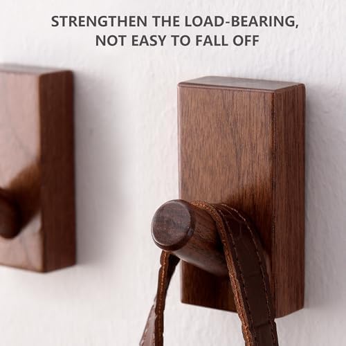 QUELLANCE Wood Coat Hooks Wall Mounted - Image 2