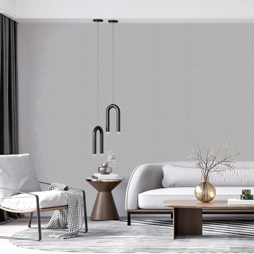 Peel and Stick Grasscloth Wallpaper Texture Light Grey Faux Linen Contact Paper - Image 6
