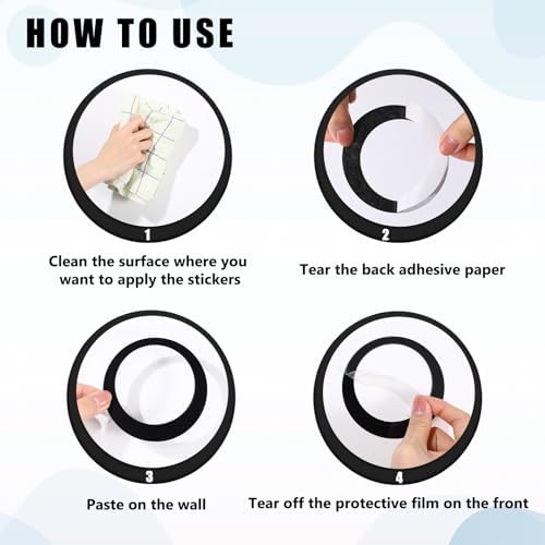 Outus 72 Pcs Circle Mirror Wall Stickers Removable DIY - Image 3