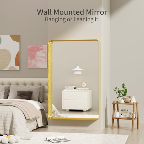 Koonmi Gold Bathroom Mirror, 36x55 Shatterproof Wall Vanity Mirror - Image 5