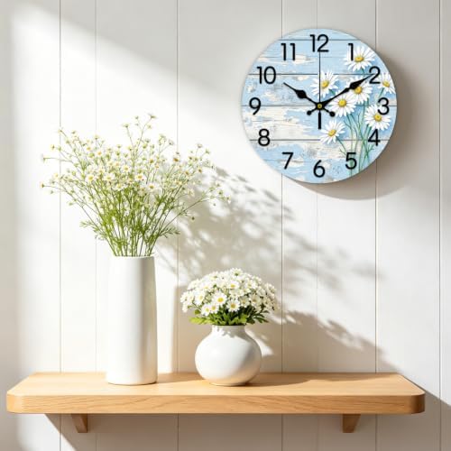 Daisies Wall Clock Silent Non-Ticking 12" - Image 6
