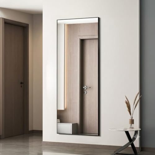Simple Deluxe 59"x16" Full Length Mirror–Black Aluminum Alloy Floor Mirror by SimpleDeluxe