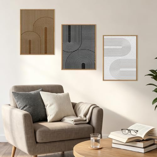BINCUE Framed Dark Wall Art Geometric Artwork Abstract Modern Wall Decor - Image 3