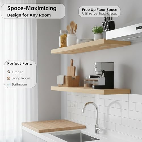 Lufia Floating Wall Shelves, MDF - Image 4