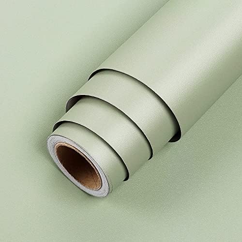 LACHEERY 15.8"x276" Sage Green Wallpaper Green Peel and Stick Wallpaper Solid by LaCheery