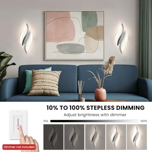 CANEOE Modern LED Wall Sconce Set of 2, 5CCT Dimmable Wall Light - Image 3