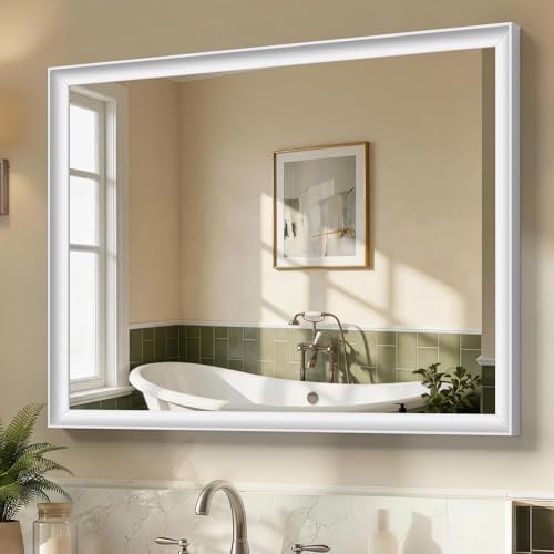 USHOWER 30x40 Inch White Bathroom Mirrors by USHOWER