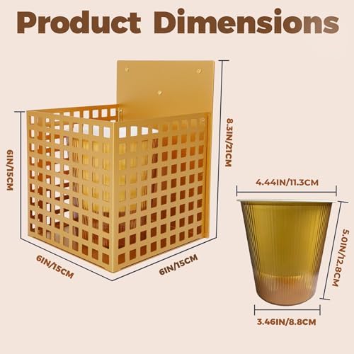 Self-Watering Wall Mount Planter – Gold Indoor Plant Holder Wall Hanging - Image 2