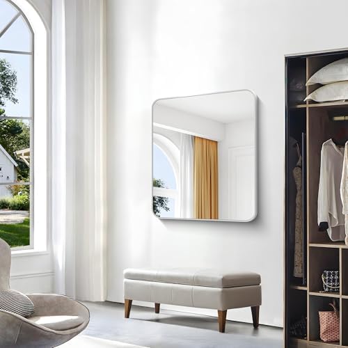 BONEWEI Silver Bathroom Mirror, 30x36 inch Wall Mirror - Image 6