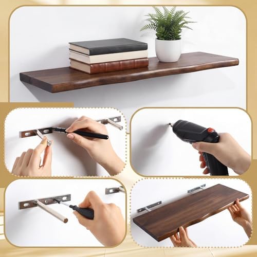 Pinkunn 4 Pcs Long Floating Shelves - Image 4