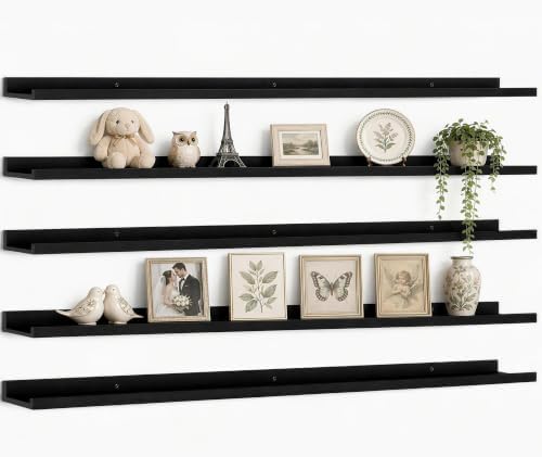 48inch Long Floating Shelves for Wall Decor, 5-Set Shelves by RicherHouse