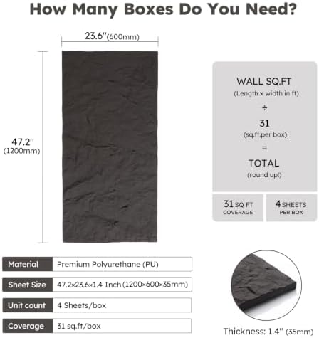 Diflart 3D Faux Stone PU Wall Panels - Image 3