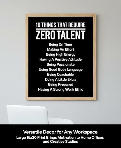 10 Things That Require Zero Talent Wall Art, Motivational Print - Image 6