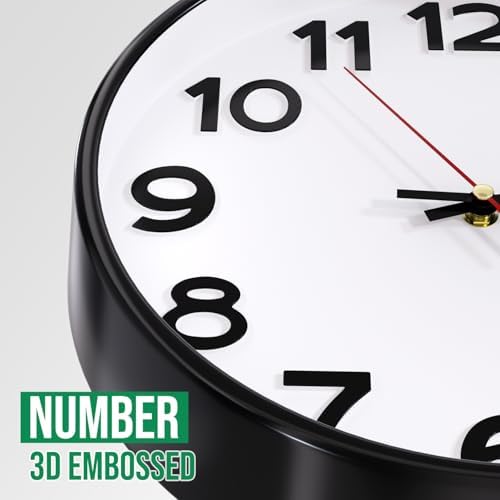 Wall Clock Silent Non-Ticking Battery Operated Indoor Analog Simple Style - Image 6