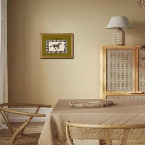 Framed Western Cowboy Wall Art Horse Giddyup Canvas Print Decor - Image 4