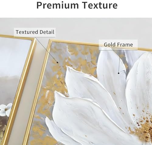 3-Panel Hand-Painted Boho Floral Wall Art - Image 5