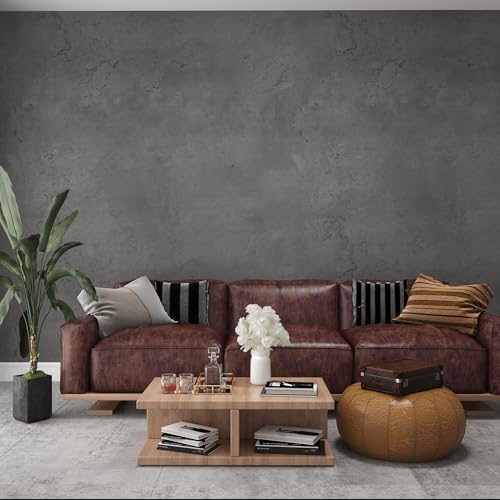 3yecao 31"×591" Darker Grey Black Wide Concrete Wallpaper Peel and Stick Extra - Image 4