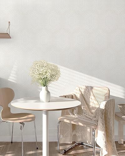 Heroad Peel and Stick Wallpaper Boho Beige Neutral Geometric Removable Wallpaper - Image 2