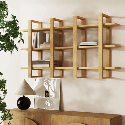 Nathan James Benji Mid Century Wall Unit Bookcase, Decorative Floating 3-Tier by Unknown