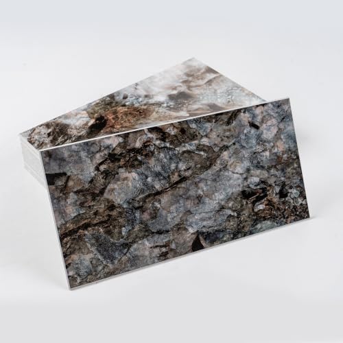 6" x 12" Green Coral Peel and Stick Backsplash Wall Tiles, PVC Faux Stone Stick by V-MOZZA