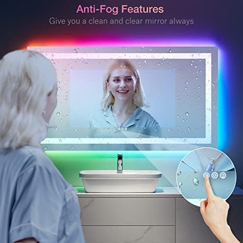 LOAAO 55"X30" RGB LED Bathroom Mirror - Image 5