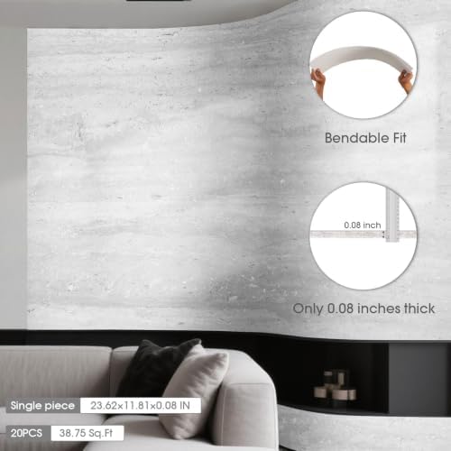 Natural Flexible Soft Stone Wall Panel, 31.2 Sq Ft Coverage, Flexible & - Image 2