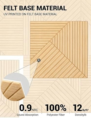 6 Pack UV Wood Texture Grooved Acoustic Wall Panels - Image 3