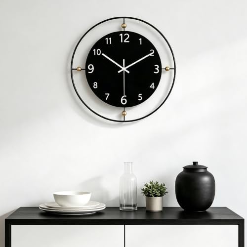 Dankeit Modern Silent Wall Clock 13Inch Black Clock by DankeitProduct