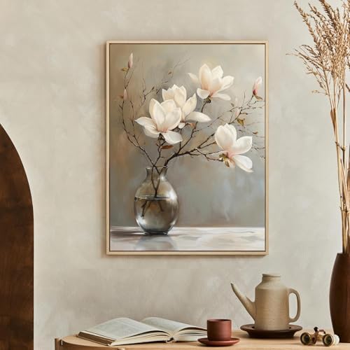 daktenn Floral Canvas Wall Art Bathroom Wall Art Pictures Wall Decor Home Decor - Image 2