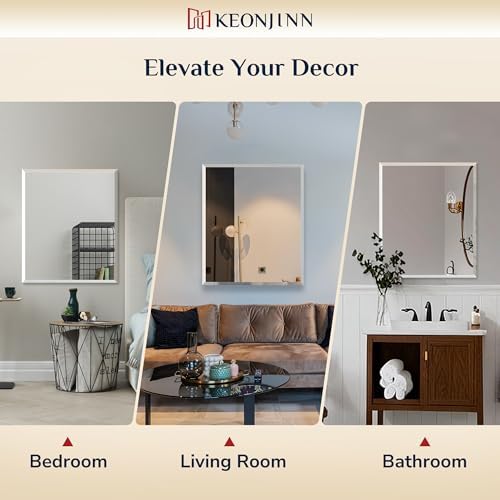 Keonjinn Frameless Bathroom Mirror 24" x 32", Rectangle Mirrors - Image 5