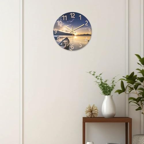 16 Inch Round Sunset Battery Powered Wall Clock - Image 4