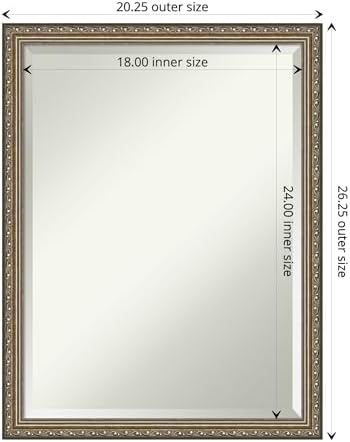 Amanti Art Silver Wall Mirror 26x20 Wood Framed Small Mirror - Image 4