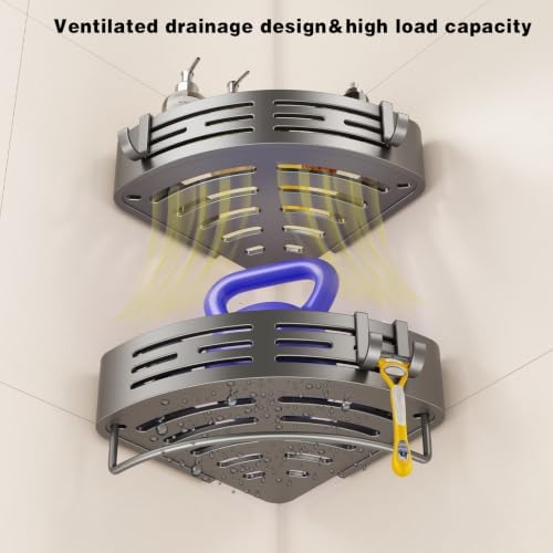 VOLPONE Corner Shower Caddy Suction Cup Shower Shelf Corner No Drilling - Image 4