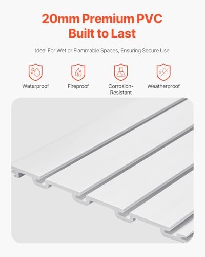 VEVOR Slat Wall Paneling, 4 x 4 ft, PVC Garage Slatwall - Image 3