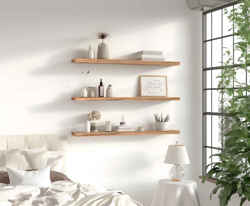 36 Inch Light Wood Floating Shelves - Image 2