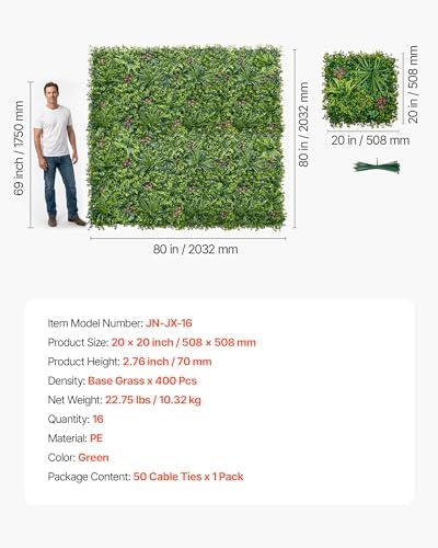 VEVOR Artificial Plant Wall, Fake Grass Wall Screen - Image 7