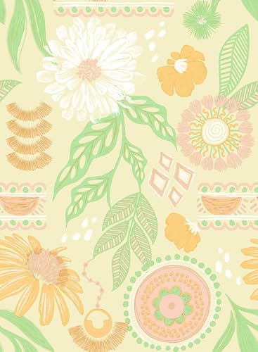 Simon&Siff Boho Floral Wallpaper Peel and Stick, 17.3" x 480" by SimonSiff