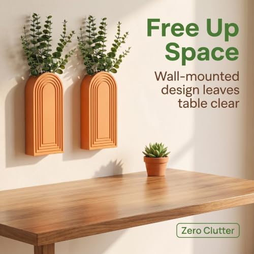 Dnnnii 2 Pack Wooden Wall Vase Set - Image 6