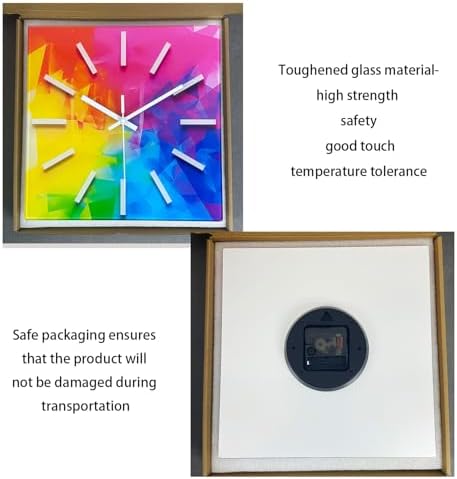 Square Glass Wall Clocks Battery Operated 14 Inch - Image 6
