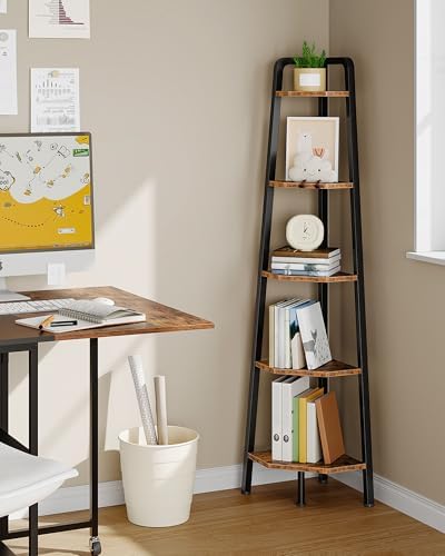 CHOEZON Corner Shelf, 5-Tier Ladder Corner Shelf, Ladder Bookshelf, 59.6" Tall - Image 3