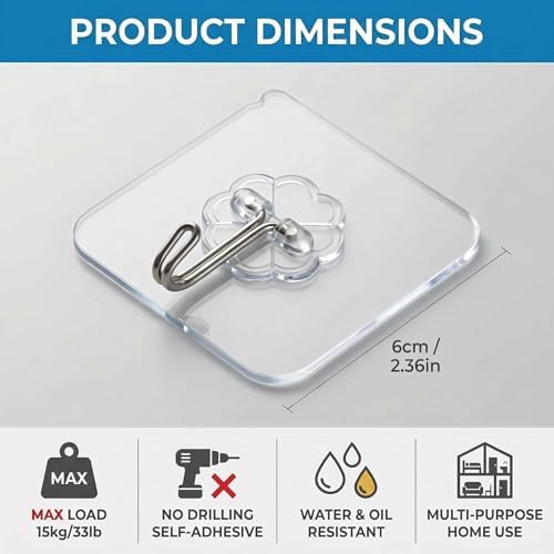 Wall Hooks 33 lbs Max Heavy Duty Hooks - Image 3