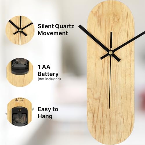 Maple Oval Wall Clock, Modern Minimalist, Chaos & Wit - Image 6