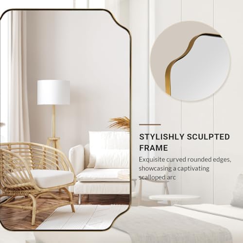 ANDY STAR 22X30 Inch Brushed Gold Scalloped Mirrors - Image 6