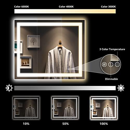 40x32 LED Bathroom Mirror with Lights, Lighted Vanity Mirror - Image 4