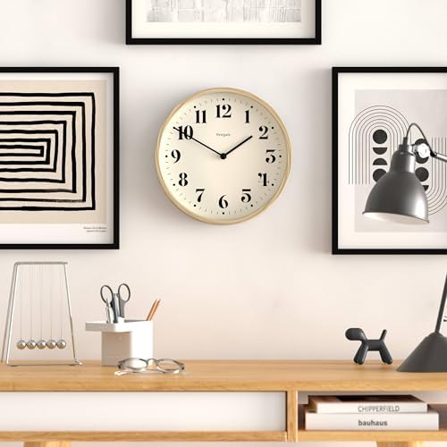 NEWGATE® Number Four Theatre wall Clock | Modern Round Clock | 12" | Faux Wood - Image 2