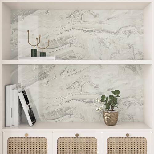 Silver/Beige Marble Contact Paper - Image 6