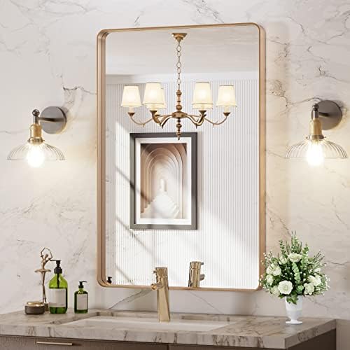 LOAAO 24"X36" Gold Bathroom Mirror by LOAAO