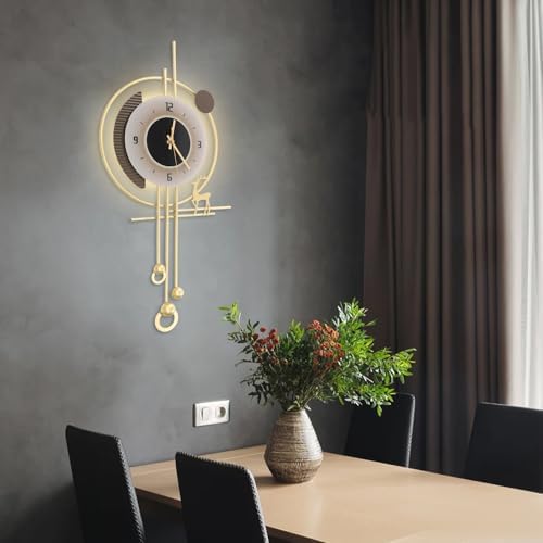 Wall Clock for Living Room, Large Gold Wall Clock - Image 3