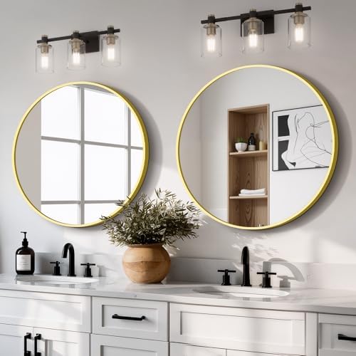 TRAHOME Gold Round Bathroom Mirror, 2 Pack 22” Vanity Circle Wall Mirror by TRAHOME