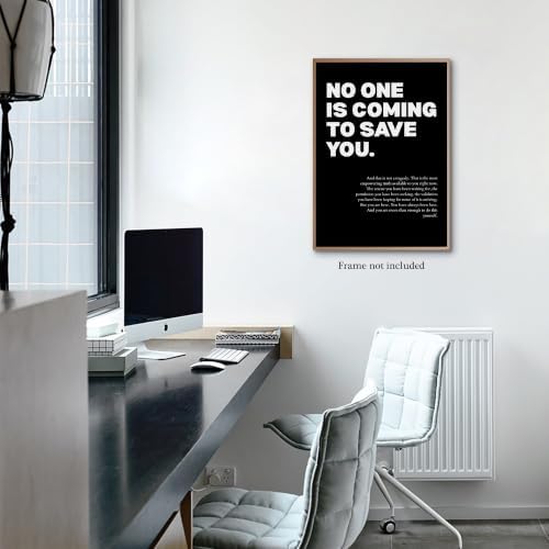 No One Is Coming To Save You Motivational Canvas Wall Art, Empowering - Image 3